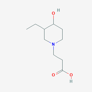 molecular formula C10H19NO3 B1479179 3-(3-Ethyl-4-hydroxypiperidin-1-yl)propanoic acid CAS No. 2098132-15-9
