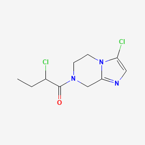 molecular formula C10H13Cl2N3O B1479181 2-chloro-1-(3-chloro-5,6-dihydroimidazo[1,2-a]pyrazin-7(8H)-yl)butan-1-one CAS No. 2091119-34-3