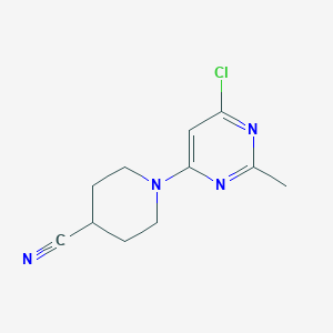 molecular formula C11H13ClN4 B1479183 1-(6-Chloro-2-methylpyrimidin-4-yl)piperidine-4-carbonitrile CAS No. 1289263-95-1