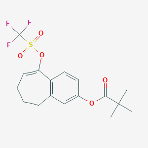 9-(((Trifluoromethyl)sulfonyl)oxy)-6,7-dihydro-5H-benzo[7]annulen-3-yl pivalate