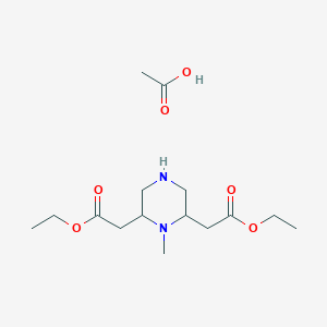 Diethyl 2,2'-((2R,6S)-1-methylpiperazine-2,6-diyl)diacetate acetate