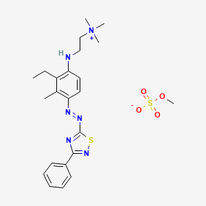 2-Ethyl3-methyl-4-(3-phenyl-1,2,4-thiadiazol-5-yl)azophenylaminoethyltrimethylammonium methyl sulphate