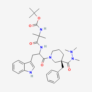 tert-butyl N-[1-[[1-[(3R)-3-benzyl-3-[dimethylamino(methyl)carbamoyl]piperidin-1-yl]-3-(1H-indol-3-yl)-1-oxopropan-2-yl]amino]-2-methyl-1-oxopropan-2-yl]carbamate