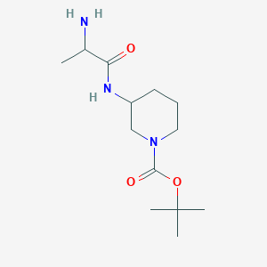 molecular formula C13H25N3O3 B14791980 tert-Butyl 3-((S)-2-aminopropanamido)piperidine-1-carboxylate 