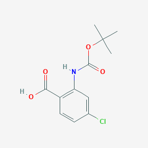 molecular formula C12H14ClNO4 B147920 2-((tert-ブトキシカルボニル)アミノ)-4-クロロ安息香酸 CAS No. 136290-47-6