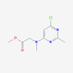 molecular formula C9H12ClN3O2 B1479208 methyl N-(6-chloro-2-methylpyrimidin-4-yl)-N-methylglycinate CAS No. 1289268-74-1