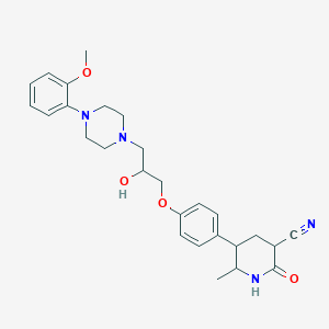 5-[4-[2-hydroxy-3-[4-(2-methoxyphenyl)piperazin-1-yl]propoxy]phenyl]-6-methyl-2-oxopiperidine-3-carbonitrile