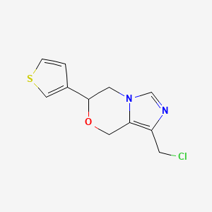 molecular formula C11H11ClN2OS B1479221 1-(chloromethyl)-6-(thiophen-3-yl)-5,6-dihydro-8H-imidazo[5,1-c][1,4]oxazine CAS No. 2092490-22-5