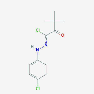 molecular formula C12H14Cl2N2O B14792219 N-(4-chlorophenyl)-3,3-dimethyl-2-oxobutanehydrazonoyl chloride 