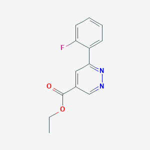 molecular formula C13H11FN2O2 B1479225 6-(2-氟苯基)吡哒嗪-4-甲酸乙酯 CAS No. 2098004-43-2
