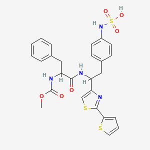 molecular formula C26H26N4O6S3 B14792306 [4-[2-[[2-(Methoxycarbonylamino)-3-phenylpropanoyl]amino]-2-(2-thiophen-2-yl-1,3-thiazol-4-yl)ethyl]phenyl]sulfamic acid 