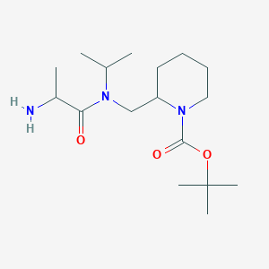 molecular formula C17H33N3O3 B14792313 tert-Butyl 2-(((S)-2-amino-N-isopropylpropanamido)methyl)piperidine-1-carboxylate 