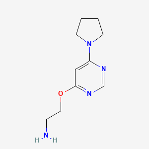 molecular formula C10H16N4O B1479237 2-((6-(Pyrrolidin-1-yl)pyrimidin-4-yl)oxy)ethan-1-amine CAS No. 2098072-98-9