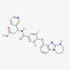 molecular formula C27H27N5O4 B14792373 3-[[3,5-Dimethyl-4-(1,2,3,4-tetrahydropyrimido[1,2-a]benzimidazol-9-yloxy)benzoyl]amino]-3-pyridin-3-ylpropanoic acid 