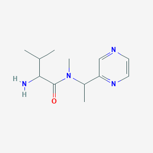 molecular formula C12H20N4O B14792439 2-Amino-N,3-dimethyl-N-((S)-1-(pyrazin-2-yl)ethyl)butanamide 