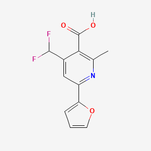 4-(Difluoromethyl)-6-(furan-2-yl)-2-methylnicotinic acid