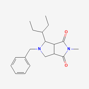 molecular formula C19H26N2O2 B1479253 5-benzyl-2-methyl-4-(pentan-3-yl)tetrahydropyrrolo[3,4-c]pyrrole-1,3(2H,3aH)-dione CAS No. 2098118-05-7