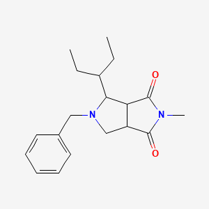 molecular formula C19H26N2O2 B1479253 5-苄基-2-甲基-4-(戊-3-基)四氢吡咯并[3,4-c]吡咯-1,3(2H,3aH)-二酮 CAS No. 2098118-05-7