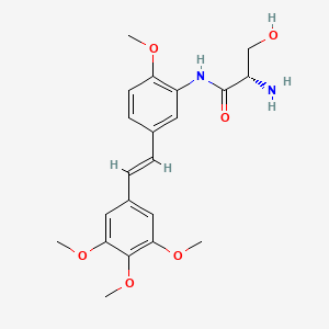 (2S)-2-amino-3-hydroxy-N-[2-methoxy-5-[(E)-2-(3,4,5-trimethoxyphenyl)ethenyl]phenyl]propanamide