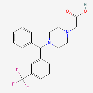 2-[4-[phenyl-[3-(trifluoromethyl)phenyl]methyl]piperazin-1-yl]acetic acid