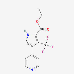 molecular formula C13H11F3N2O2 B14792613 Ethyl 4-(pyridin-4-yl)-3-(trifluoromethyl)-1H-pyrrole-2-carboxylate 