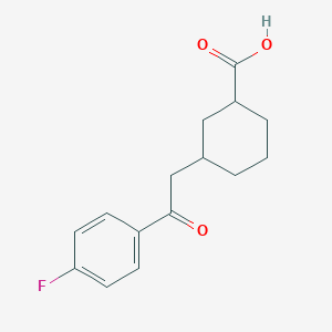 molecular formula C15H17FO3 B14792617 cis-3-[2-(4-Fluorophenyl)-2-oxoethyl]-cyclohexane-1-carboxylic acid 