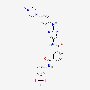 molecular formula C31H30F3N7O2 B14792637 4-methyl-N~3~-(2-{[4-(4-methylpiperazin-1-yl)phenyl]amino}pyrimidin-5-yl)-N~1~-[3-(trifluoromethyl)phenyl]benzene-1,3-dicarboxamide 