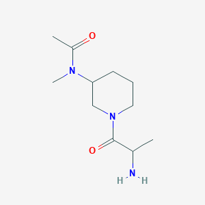 molecular formula C11H21N3O2 B14792680 N-[1-(2-aminopropanoyl)piperidin-3-yl]-N-methylacetamide 