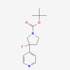molecular formula C14H19FN2O2 B1479269 Tert-butyl 3-fluoro-3-(pyridin-4-yl)pyrrolidine-1-carboxylate CAS No. 2098005-18-4