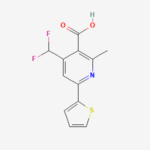 4-(Difluoromethyl)-2-methyl-6-(thiophen-2-yl)nicotinic acid