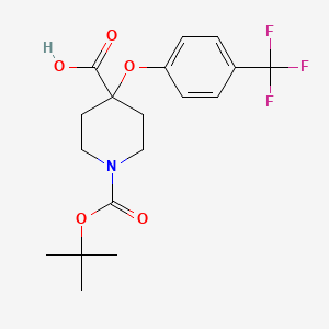 molecular formula C18H22F3NO5 B1479271 1-(Tert-butoxycarbonyl)-4-(4-(trifluoromethyl)phenoxy)piperidine-4-carboxylic acid CAS No. 2098077-05-3