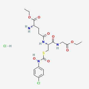 molecular formula C21H30Cl2N4O8S B14792749 ethyl (2S)-2-amino-5-[[(2R)-3-[(4-chlorophenyl)-hydroxycarbamoyl]sulfanyl-1-[(2-ethoxy-2-oxoethyl)amino]-1-oxopropan-2-yl]amino]-5-oxopentanoate;hydrochloride 