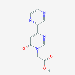 molecular formula C10H8N4O3 B1479291 2-(6-oxo-4-(pyrazin-2-yl)pyrimidin-1(6H)-yl)acetic acid CAS No. 2098123-02-3