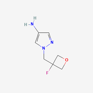 molecular formula C7H10FN3O B14792963 1-[(3-Fluorooxetan-3-yl)methyl]pyrazol-4-amine 