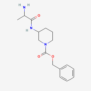 molecular formula C16H23N3O3 B14792965 (R)-Benzyl 3-((S)-2-aminopropanamido)piperidine-1-carboxylate 