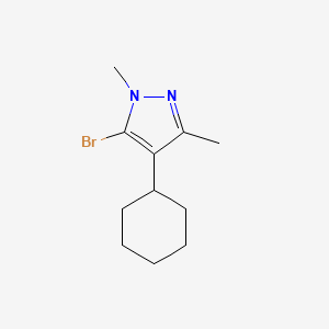 molecular formula C11H17BrN2 B14793004 5-Bromo-4-cyclohexyl-1,3-dimethyl-pyrazole 