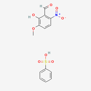 molecular formula C14H13NO8S B14793036 2-Hydroxy-6-nitro-m-anisaldehyde Benzenesulfonate 