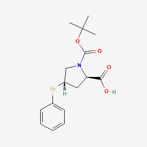 molecular formula C16H21NO4Se B14793084 (2R,4S)-1-(tert-Butoxycarbonyl)-4-(phenylselanyl)pyrrolidine-2-carboxylic acid 