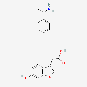 molecular formula C18H21NO4 B14793100 2-(6-Hydroxy-2,3-dihydro-1-benzofuran-3-yl)acetic acid;1-phenylethanamine 