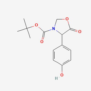 molecular formula C14H17NO5 B14793107 (S)-tert-Butyl 4-(4-hydroxyphenyl)-5-oxooxazolidine-3-carboxylate 