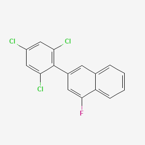 molecular formula C16H8Cl3F B14793116 1-Fluoro-3-(2,4,6-trichlorophenyl)naphthalene 