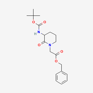 molecular formula C19H26N2O5 B14793134 Benzyl 2-[3-[(2-methylpropan-2-yl)oxycarbonylamino]-2-oxopiperidin-1-yl]acetate 