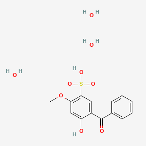 5-Benzoyl-4-hydroxy-2-methoxybenzenesulfonic acid;trihydrate