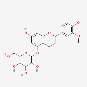 (2S,3R,4S,5S,6R)-2-(((S)-2-(3,4-Dimethoxyphenyl)-7-hydroxychroman-5-yl)oxy)-6-(hydroxymethyl)tetrahydro-2H-pyran-3,4,5-triol