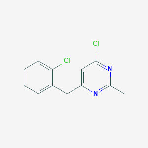molecular formula C12H10Cl2N2 B1479326 4-Chloro-6-(2-chlorobenzyl)-2-methylpyrimidine CAS No. 2092818-30-7