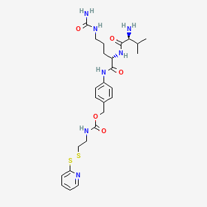 [4-[[(2S)-2-[[(2S)-2-amino-3-methylbutanoyl]amino]-5-(carbamoylamino)pentanoyl]amino]phenyl]methyl N-[2-(pyridin-2-yldisulfanyl)ethyl]carbamate