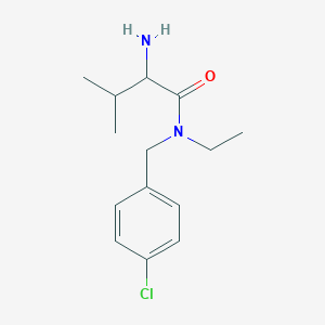 molecular formula C14H21ClN2O B14793278 2-amino-N-[(4-chlorophenyl)methyl]-N-ethyl-3-methylbutanamide 