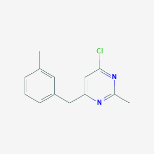 molecular formula C13H13ClN2 B1479329 4-Chloro-2-methyl-6-(3-methylbenzyl)pyrimidine CAS No. 2092725-90-9