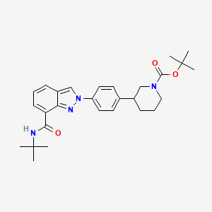 tert-butyl (3S)-3-{4-[7-(tert-butylcarbamoyl)-2H-indazol-2-yl]phenyl}piperidine-1-carboxylate