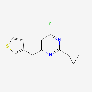 molecular formula C12H11ClN2S B1479331 4-Chloro-2-cyclopropyl-6-(thiophen-3-ylmethyl)pyrimidine CAS No. 2098085-93-7